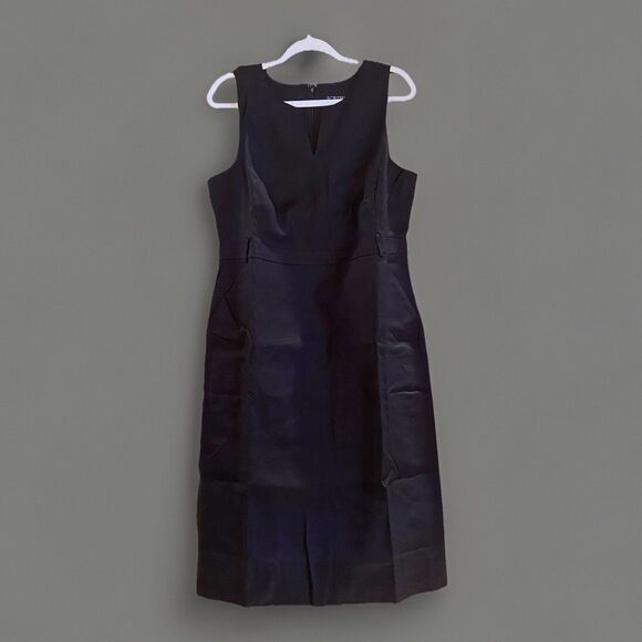 J. Crew Black Executive Dress Sheath Stretch Linen Blend Workwear Career Size 14 - Picture 2 of 10